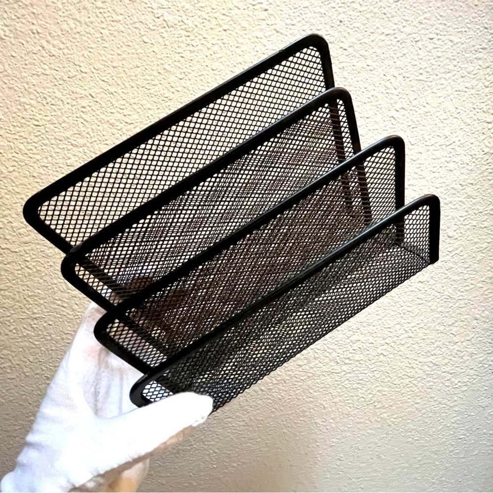 Metal letter bill office desk sorter. Black. New.